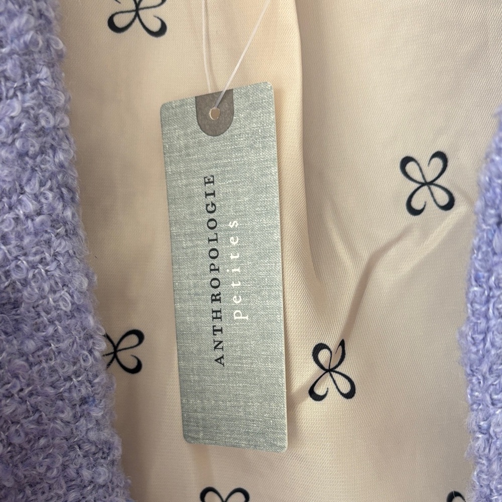 Anthropologie Lavender Bouclé Trench Coat - Picture 3 of 4